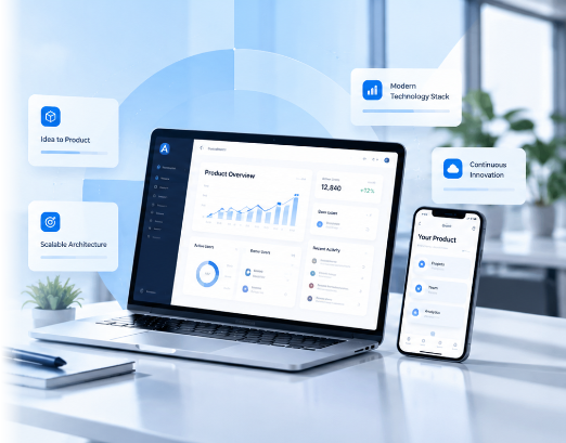 Digital product engineering workspace featuring web and mobile applications